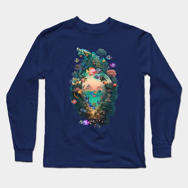 Tropical Fish Cove Long Sleeve T-Shirt by DavidLoblaw